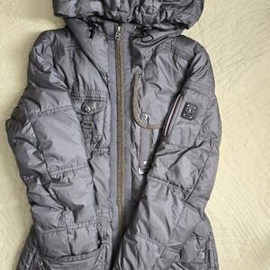 Bogner Charcoal Hooded Puffer Coat